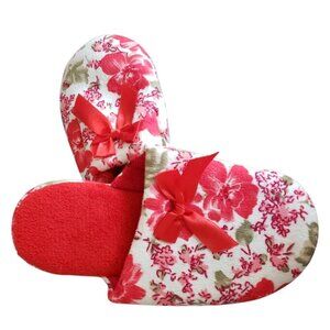 B8 Zheng Floral Womens Plush Slip-On Slippers With Non-Slip Sole Size 40/41